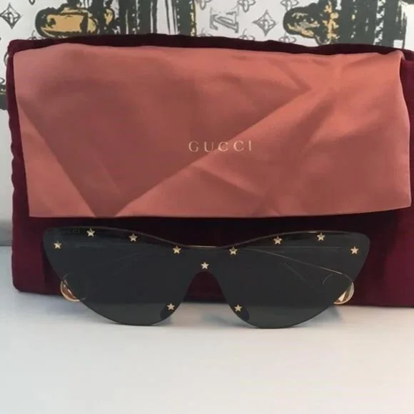 New Authentic Gucci Black and Gold Star-Studded Sunglasses  display picture 2